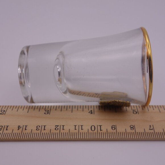 Roma Gold Rim Shot Glass with Metal Roma Coliseum Decoration - Picture 7 of 10